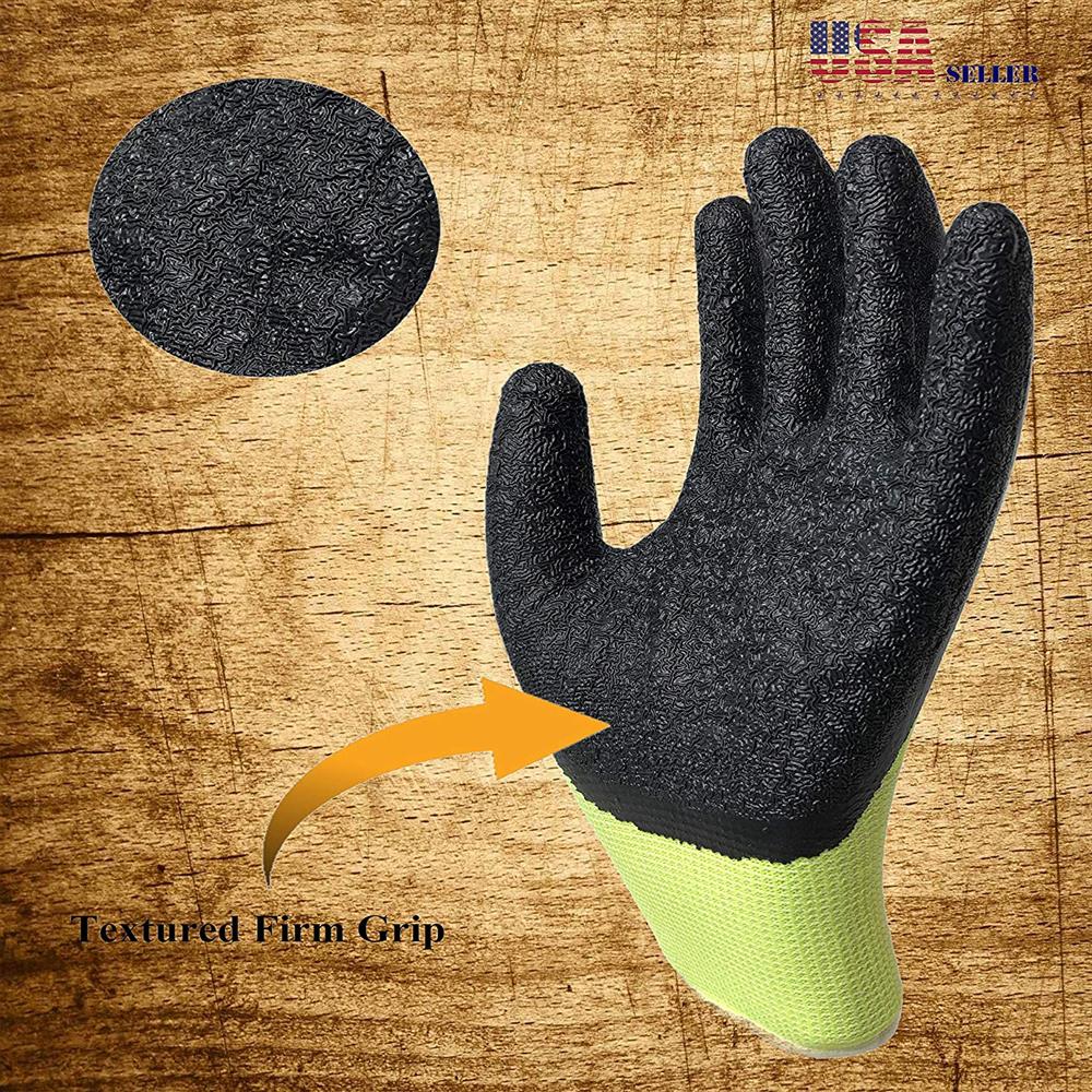 Work Gloves with Textured Firm Grip Coating LARGE SIZE -8 Pack