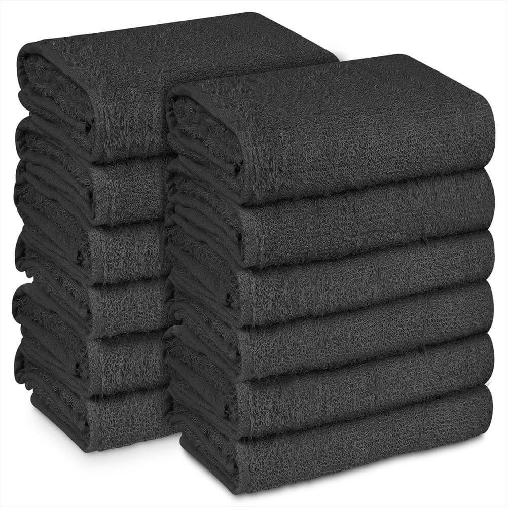 16x27 Black Hand Towels - 3.25 lb/dz