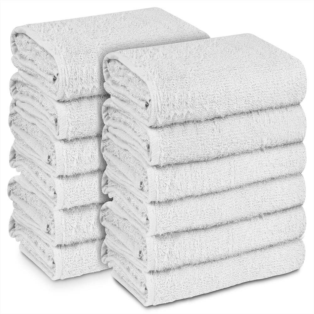 White Cotton Hand Towels Bulk 16x30 5.5 lbs/doz - Alpha Cotton