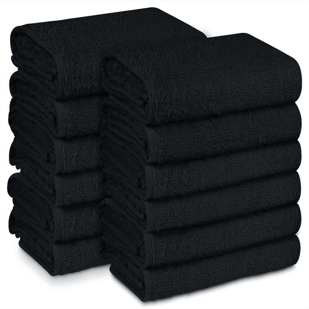 16x27 - Black Hand Towel Premium Plus 3 Lb 100% Cotton