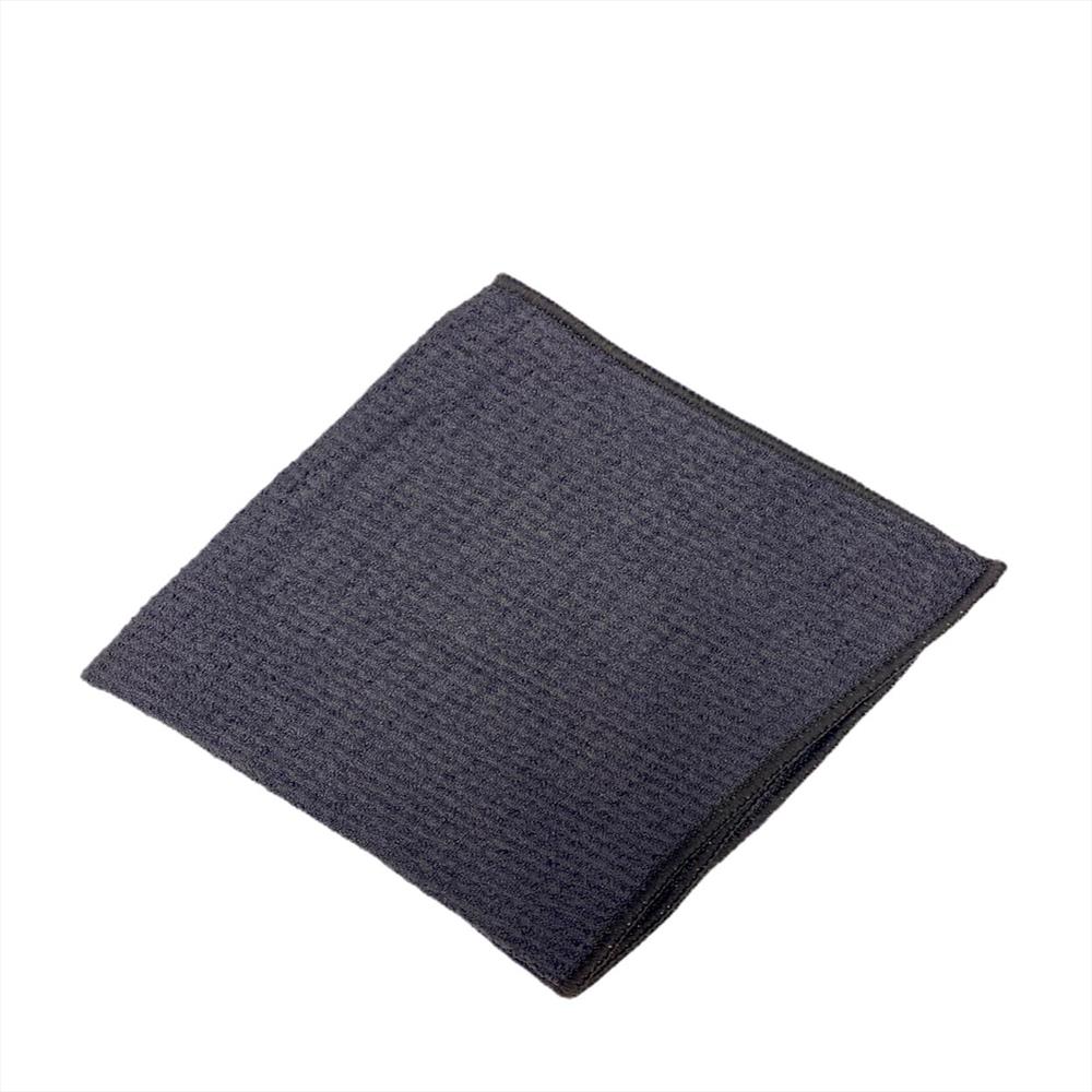 Waffle Weave Microfiber 16x16 Towel - BLACK | A & H Towels