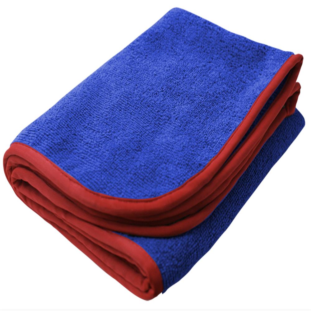 15"x 24" Royal Blue Regular Microfiber Towel With Red Trim