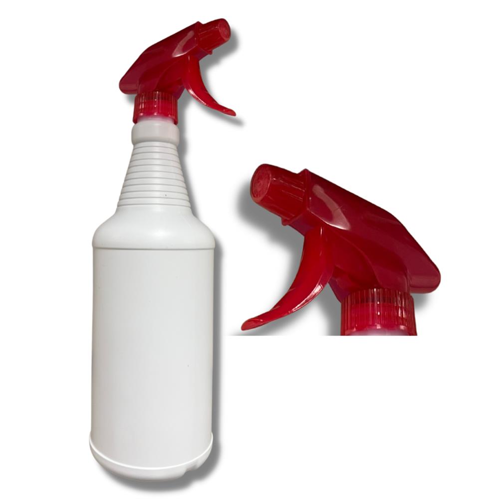 32 oz White Plastic Spray Bottle With Standard Pump