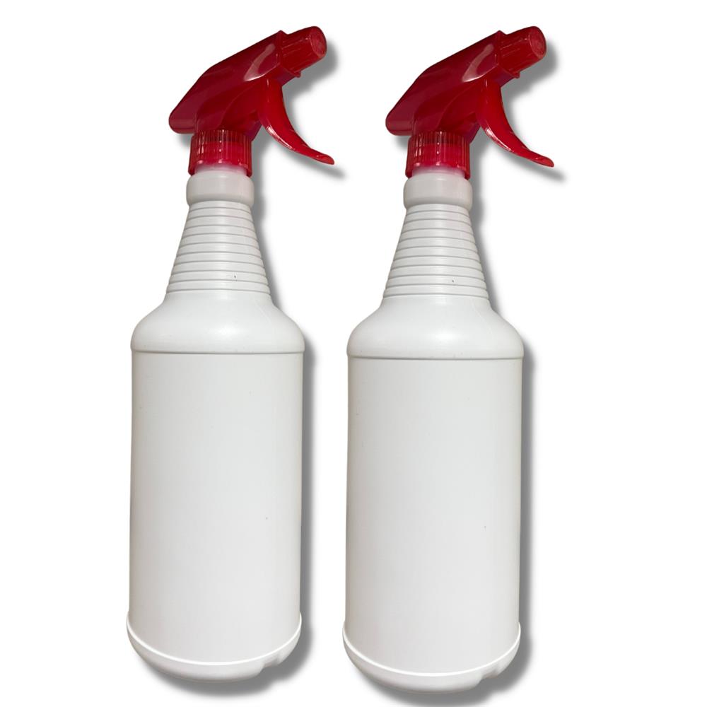 Plastic Spray Bottle with Nozzle - White Opaque 32 oz