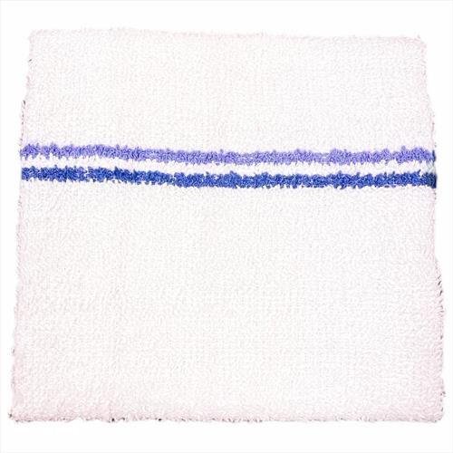 Atlas 24-Pack Blue Stripe Bar Mops 16x19 Full Terry Towels White 100%  Cotton 28Oz Eco-Friendly