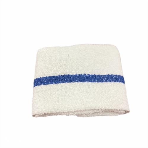 Choice 16 x 19 Blue Striped 32 oz. Cotton Bar Towels in Bulk - 60/Case